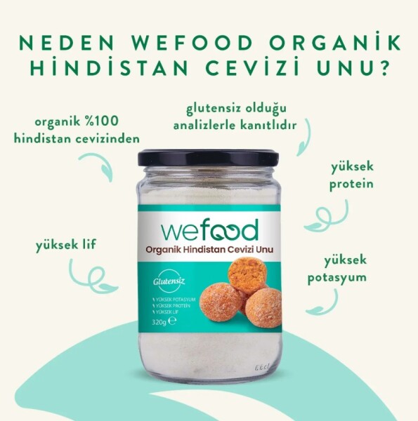 Wefood Organik Hindistan Cevizi Unu 320 Gr - 2
