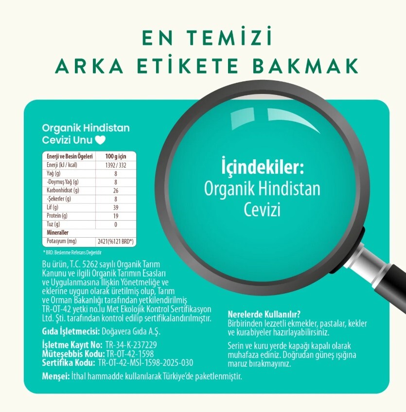 Wefood Organik Hindistan Cevizi Unu 320 Gr - 4