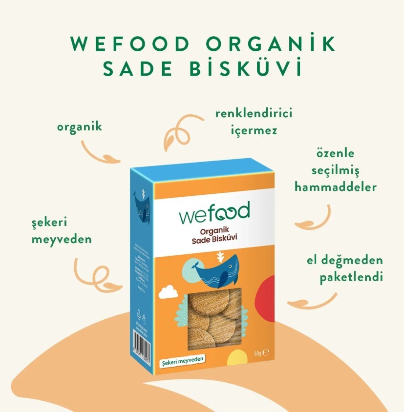 Wefood Organik Kids Sade Bisküvi 50 Gr - 2