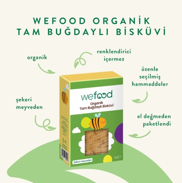 Wefood Organik Kids Tam Buğdaylı Bisküvi 55 Gr - 2