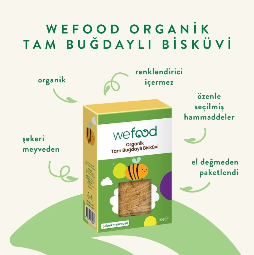 Wefood Organik Kids Tam Buğdaylı Bisküvi 55 Gr - 2