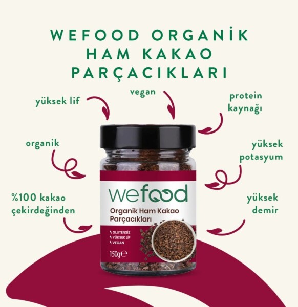 Wefood Organik Ham Kakao Parçacıkları 150 Gr - 2