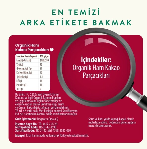 Wefood Organik Ham Kakao Parçacıkları 150 Gr - 5