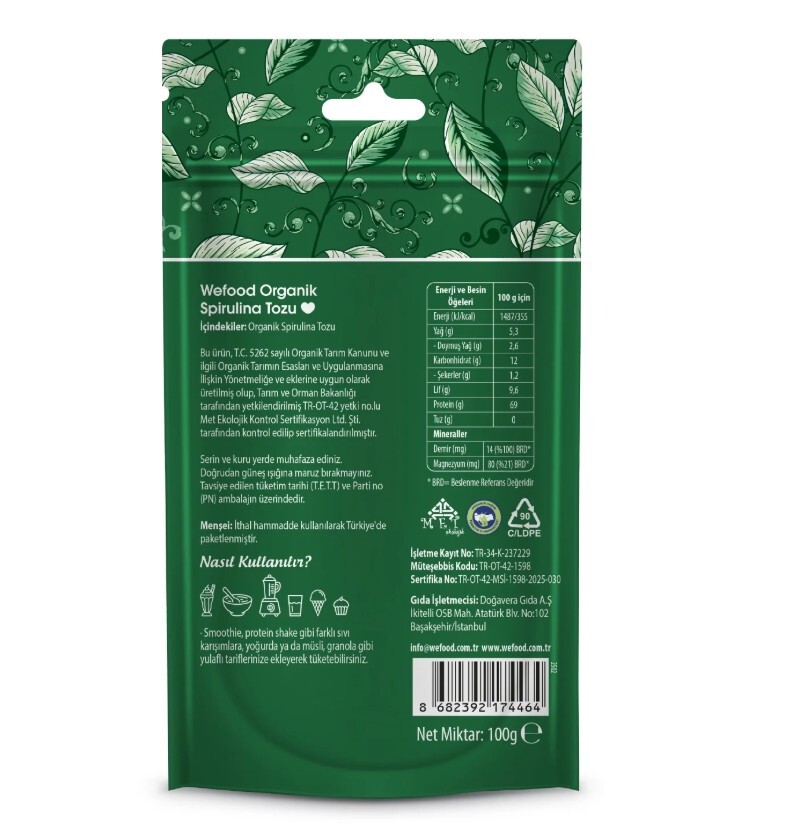 Wefood Spirulina Tozu 100 Gr - 4
