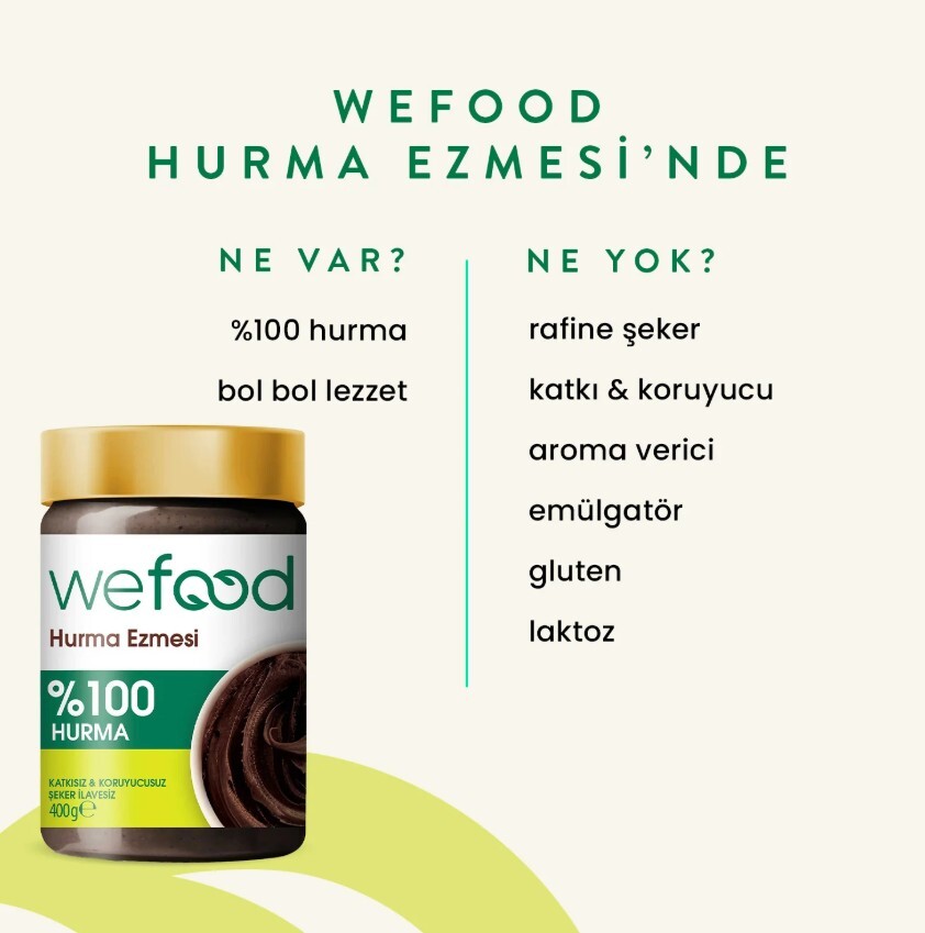 Wefood %100 Sade Hurma Ezmesi 400 Gr - 3