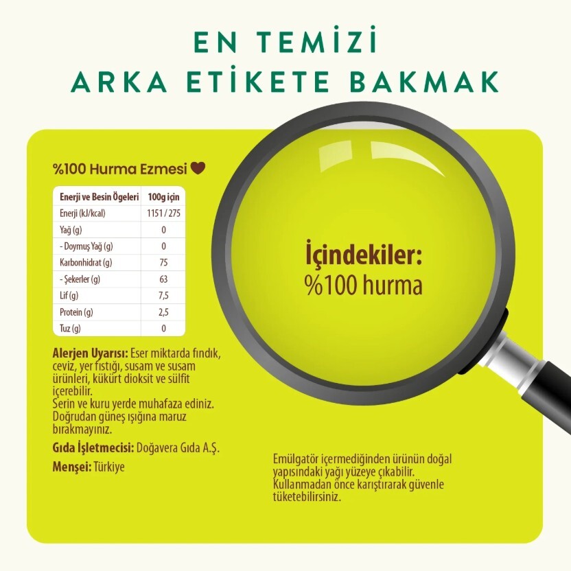 Wefood %100 Sade Hurma Ezmesi 400 Gr - 4