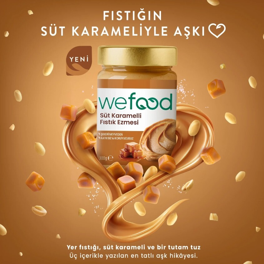 Wefood Süt Karamelli Fıstık Ezmesi 300 Gr - 2