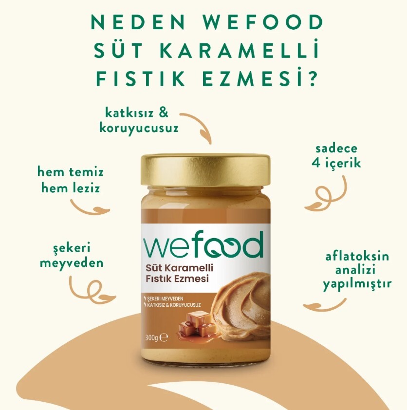 Wefood Süt Karamelli Fıstık Ezmesi 300 Gr - 3