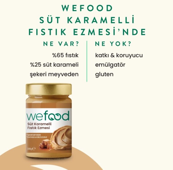 Wefood Süt Karamelli Fıstık Ezmesi 300 Gr - 4