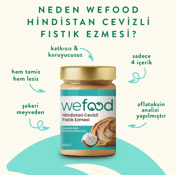 Wefood Hindistan Cevizli Fıstık Ezmesi 300 Gr - 3