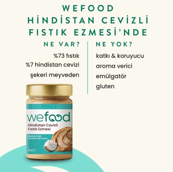 Wefood Hindistan Cevizli Fıstık Ezmesi 300 Gr - 4