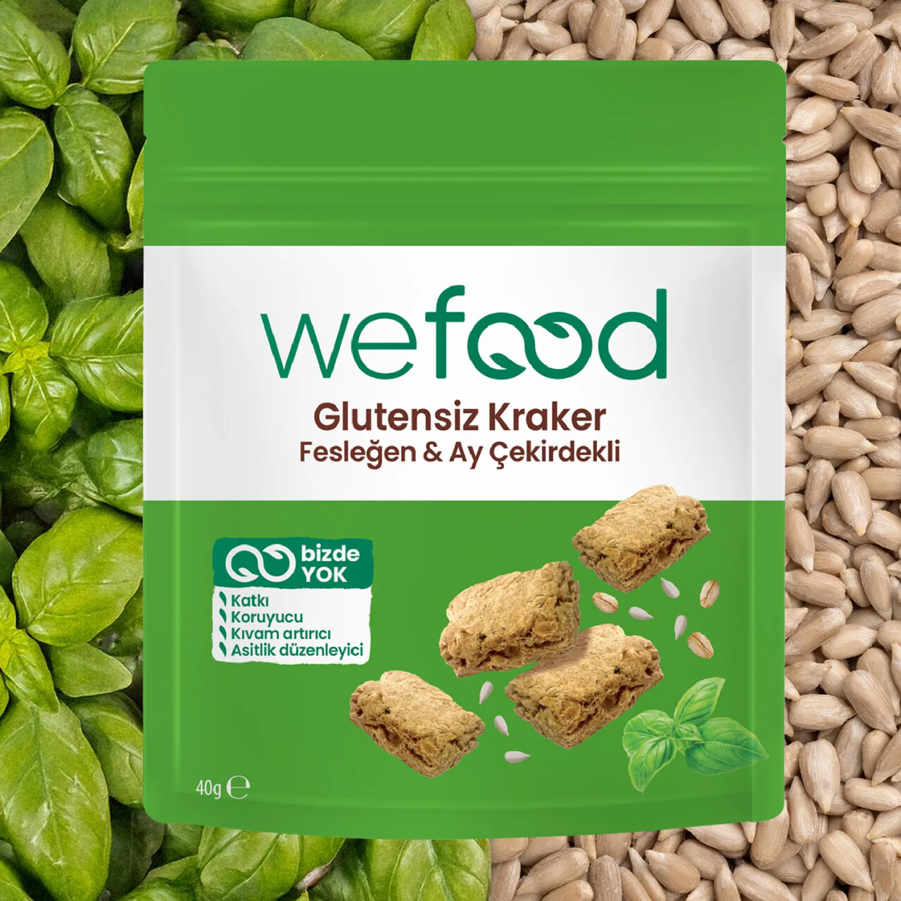 Wefood Fesleğenli Ayçekirdekli Kraker 40 Gr - 2