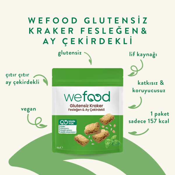 Wefood Fesleğenli Ayçekirdekli Kraker 40 Gr - 3
