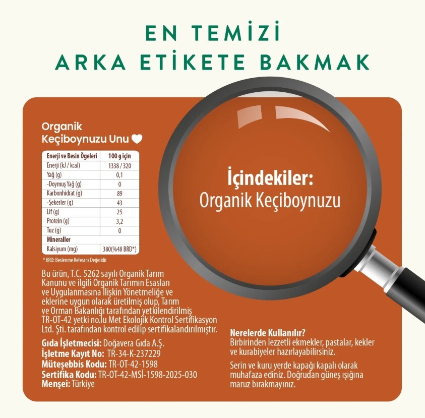 Wefood Organik Keçiboynuzu Unu 320 Gr - 5