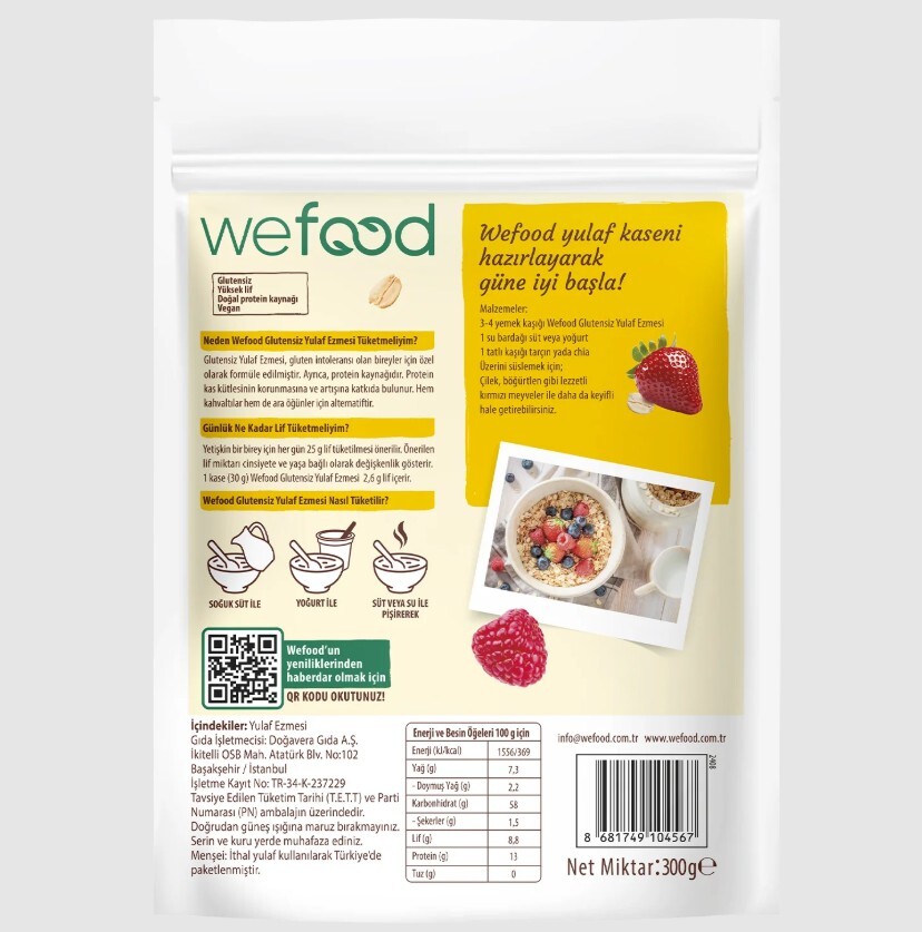 Wefood Glutensiz Yulaf Ezmesi 300 Gr - 4