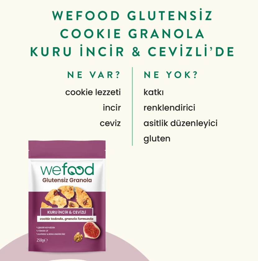 Wefood Glutensiz Granola Kuru İncir ve Cevizli 250 Gr - 4