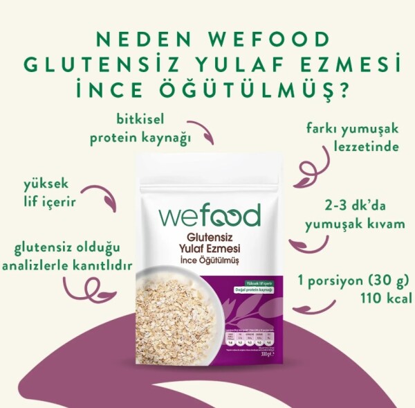 Wefood İnce Öğütülmüş Glutensiz Yulaf Ezmesi 300 Gr - 2