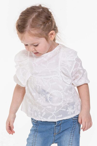 Kız Çocuk Bluz 1-5 Yaş 35469 Ktst09016 Beyaz - 2