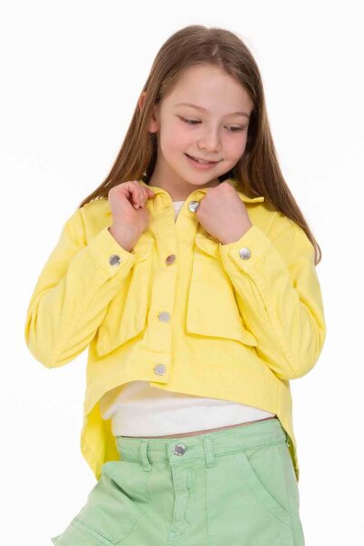 Kız Kapaklı Ceket 8-14 Yaş 34708 Kckt07018 Sarı - 4