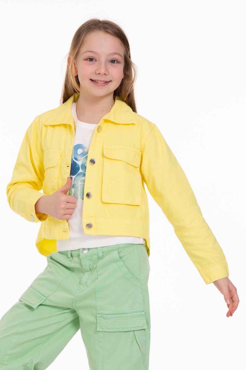 Kız Kapaklı Ceket 8-14 Yaş 34708 Kckt07018 Sarı - 5