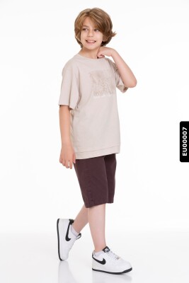 Erkek Çocuk Pamuklu Beli Lastikli Regular Bermuda Şort 9-13 Yaş 395338 Ekpr00010 Koyu Kırmızı - 3