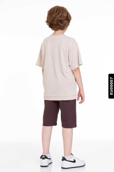 Erkek Çocuk Pamuklu Beli Lastikli Regular Bermuda Şort 9-13 Yaş 395338 Ekpr00010 Koyu Kırmızı - 4