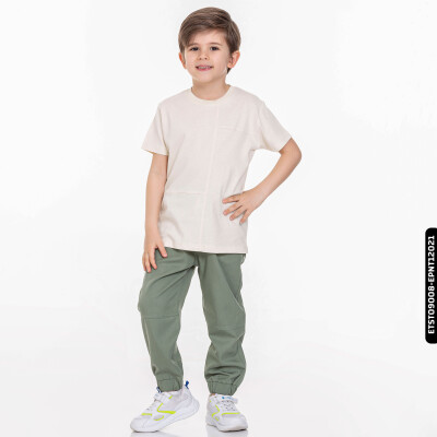 Erkek Tişört 4-13 Yaş 1632 Etst09008 Krem - xo kids