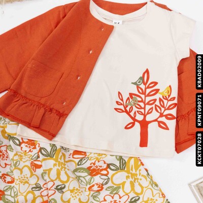 Kız Ağaçtaki Kuşlar Badi 9 Ay - 2 Yaş 34607 Kbad02009 Krem - 4