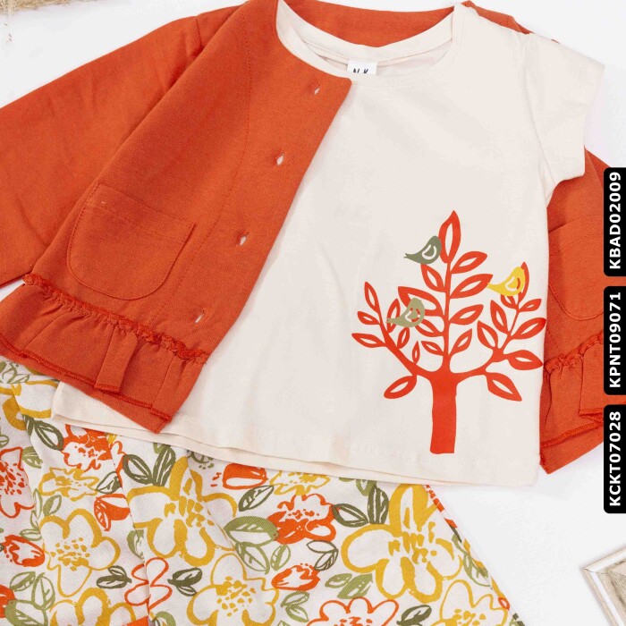 Kız Ağaçtaki Kuşlar Badi 9 Ay - 2 Yaş 34607 Kbad02009 Krem - 4