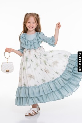 Kız Elbise 4-8 Yaş 2370 Kelb14162 Yeşil - xo kids