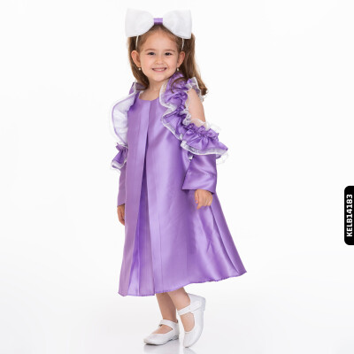 Kız Elbise 2-10 Yaş 6338 Kelb14183 Mor - xo kids