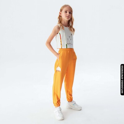 Kız Palmiye Pantolon 8-14 Yaş 54330 Kpnt09050 Turuncu - 6
