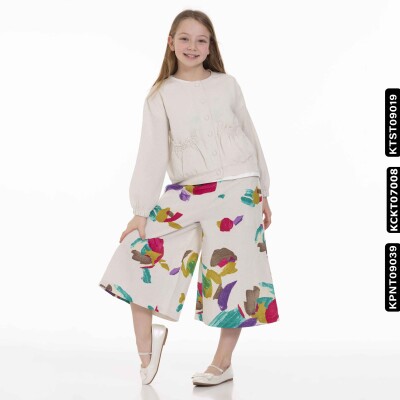 Kız Cebi Lastikli Gömlek 8-14 34373 Kckt07008 Krem - 3