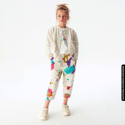 Kız Cebi Lastikli Gömlek 8-14 34373 Kckt07008 Krem - 4