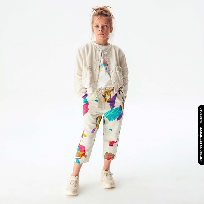 Kız Cebi Lastikli Gömlek 8-14 34373 Kckt07008 Krem - 4