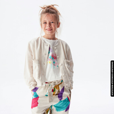 Kız Cebi Lastikli Gömlek 8-14 34373 Kckt07008 Krem - 5