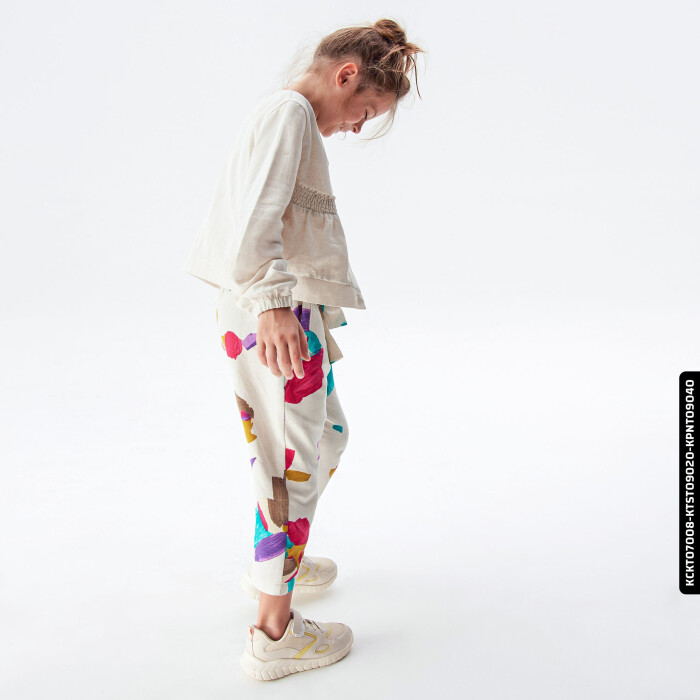 Kız Cebi Lastikli Gömlek 8-14 34373 Kckt07008 Krem - 6