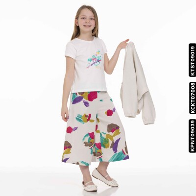 Kız Cebi Lastikli Gömlek 8-14 34373 Kckt07008 Krem - 7