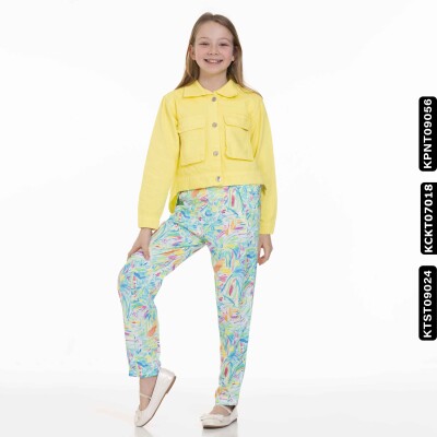 Kız Kapaklı Ceket 8-14 Yaş 34708 Kckt07018 Sarı - xo kids