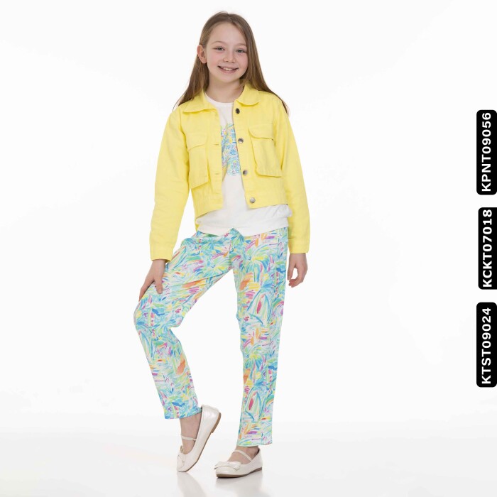 Kız Kapaklı Ceket 8-14 Yaş 34708 Kckt07018 Sarı - 3