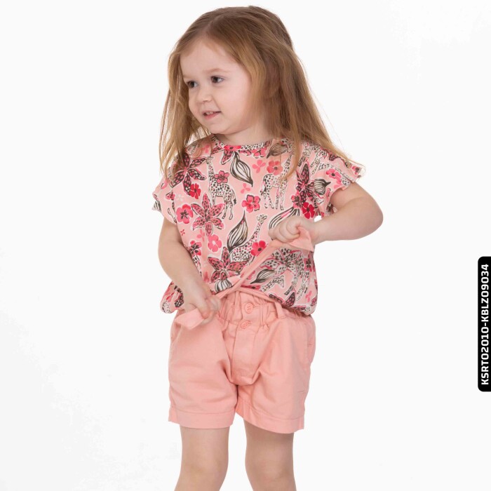 Girl's Pink Shorts 9 Months - 2 Years 54719 Ksrt02010 - 5