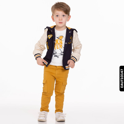 Erkek Alt Üst Takım 9 Ay - 3 Yaş 1002 Eaut10147 Lacivert - Sari - 2