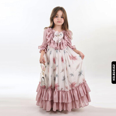 Kız Elbise 4-8 Yaş 2370 Kelb14162 Çiçekli - xo kids