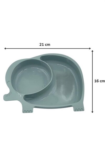 BUFFER® Bebek ve Çocuk için Sevimli Fil Model Desenli Yemek Bebek Mama Kabı Bölmeli Tabak - 3