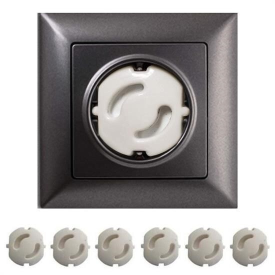 BUFFER® Bebek Çocuk Priz Koruma Kapağı (6 Adet) Çocuk Güvenliği, Priz Muhafazası, Priz Kapatıcı - 1
