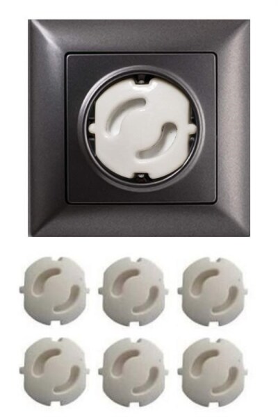 BUFFER® Bebek Çocuk Priz Koruma Kapağı (6 Adet) Çocuk Güvenliği, Priz Muhafazası, Priz Kapatıcı - 5