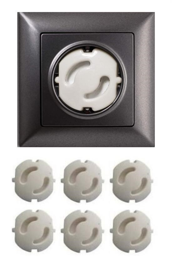 BUFFER® Bebek Çocuk Priz Koruma Kapağı (6 Adet) Çocuk Güvenliği, Priz Muhafazası, Priz Kapatıcı - 5