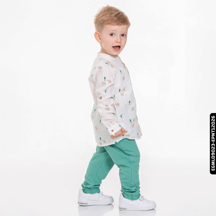 Erkek Çizgili Pantolon 9-36 Ay 64604 Epnt12026 Yeşil - 3