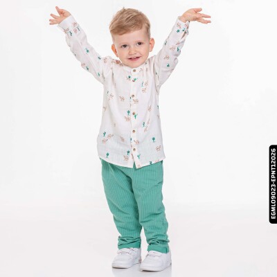 Erkek Çizgili Pantolon 9-36 Ay 64604 Epnt12026 Yeşil - 2