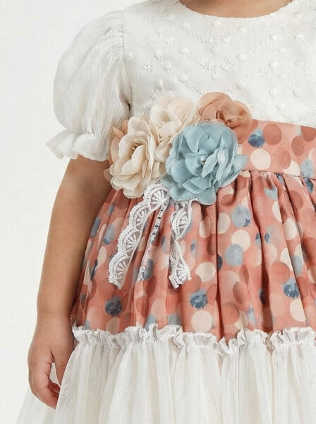 فستان بناتي من عمر 6 أشهر إلى 3 سنوات 2313 Kelb14169 بني - 4